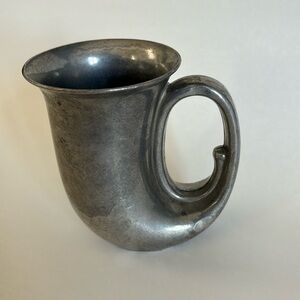 Vintage Duratale Leonard Italy Pewter Horn Handle‎ Mug Stein Vase